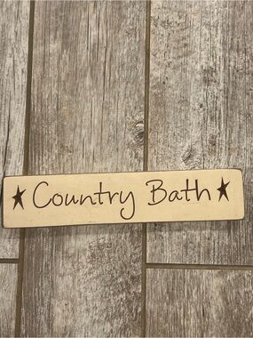 Country Bath Decorative Wall Sign - Cream